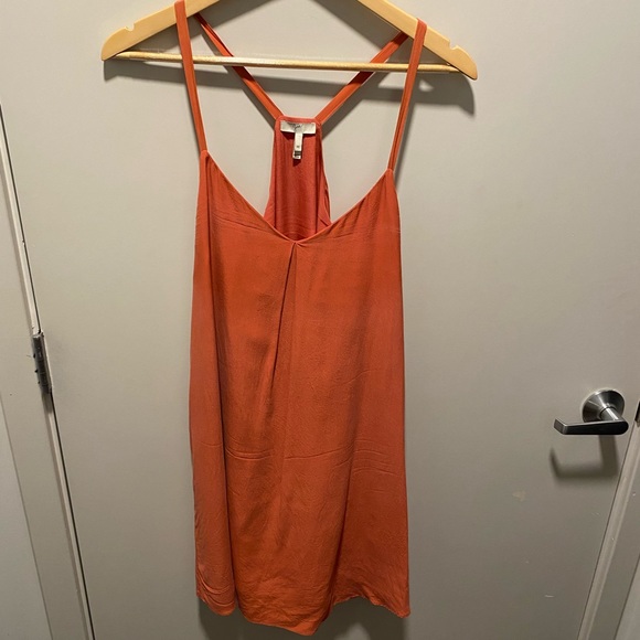 Joie Silk Racer Back Dress - Medium Orange - Picture 1 of 4